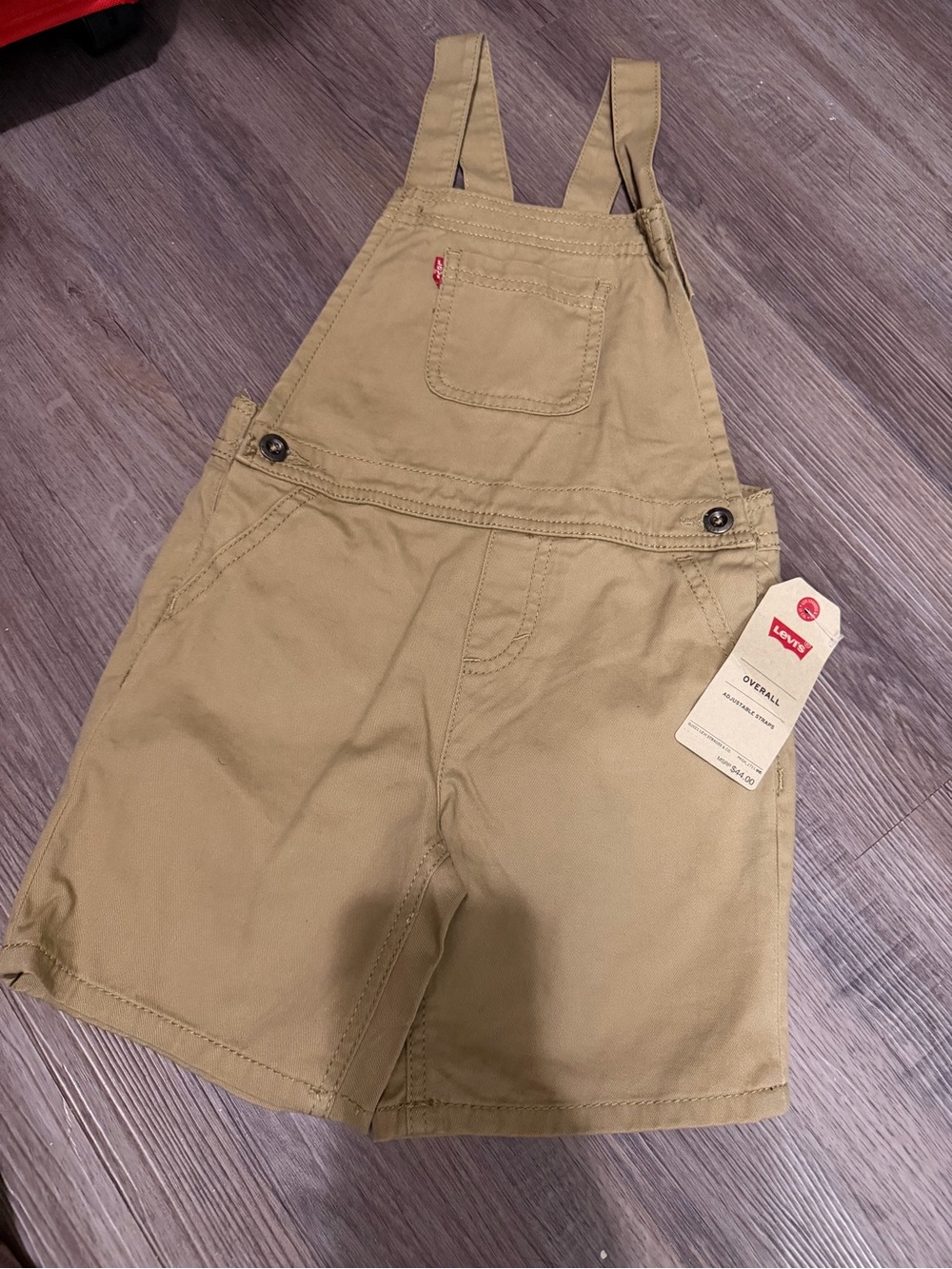 Levi's Kids' Khaki Short Overalls- 4T- nwt